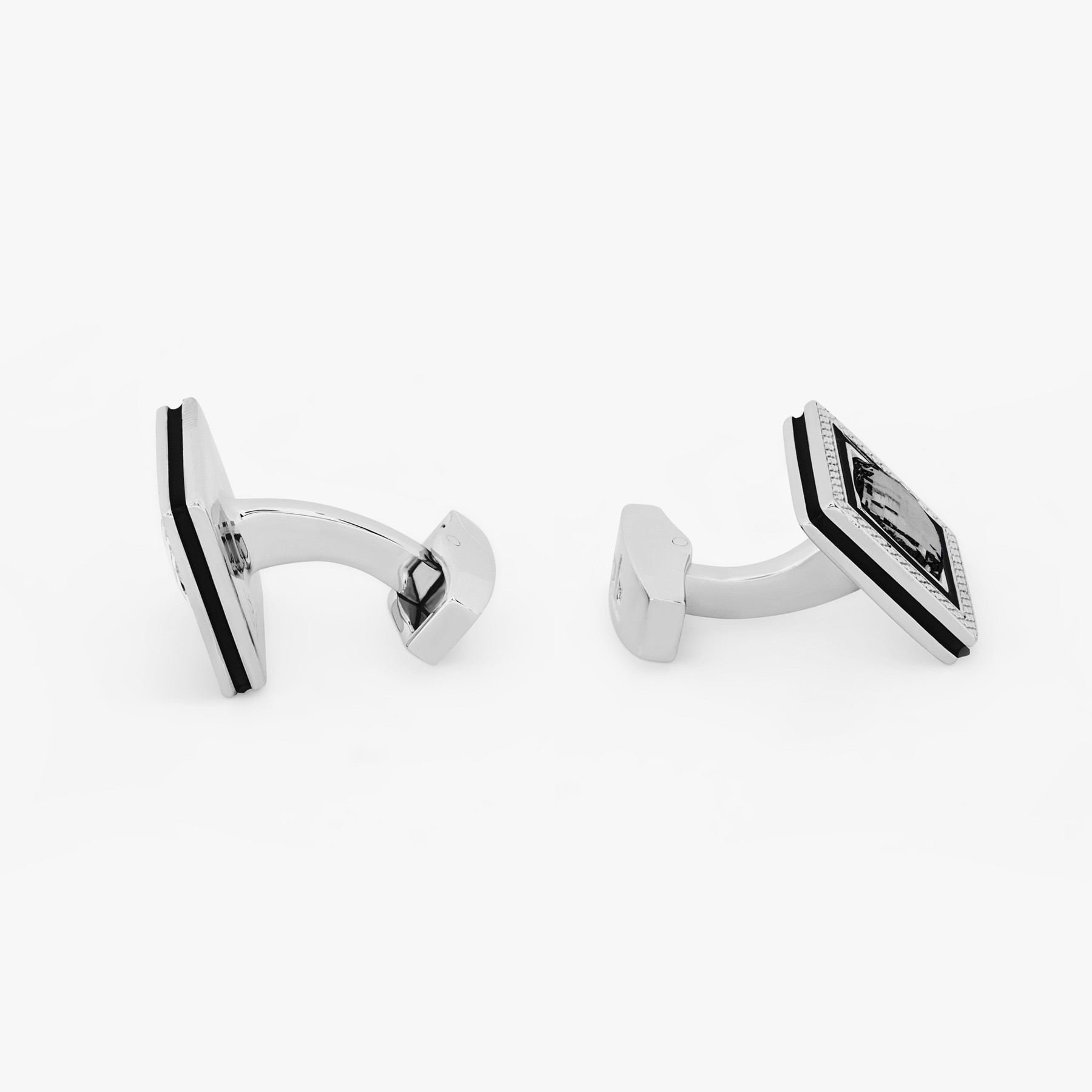 Grey Rhodium Plated Swarovski Quadrato Cufflinks