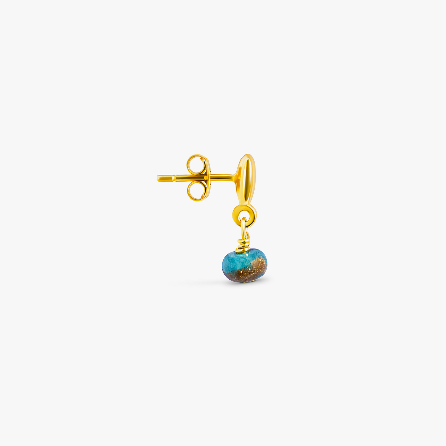 Nepal Earrings In Yellow Gold With Blue Jasper