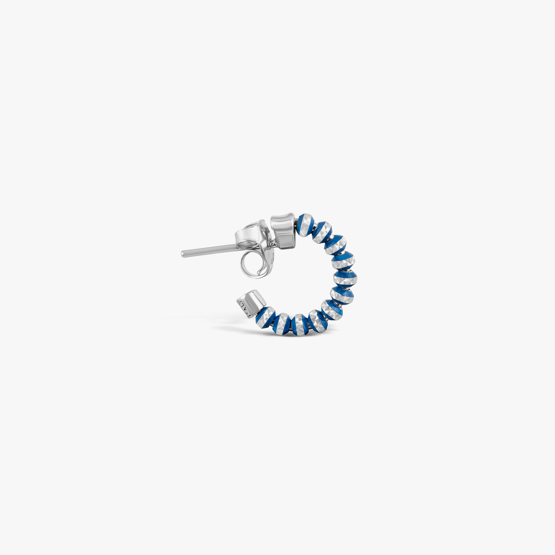 Prism Earrings with Galvanic Plated Silver Beads in Blue