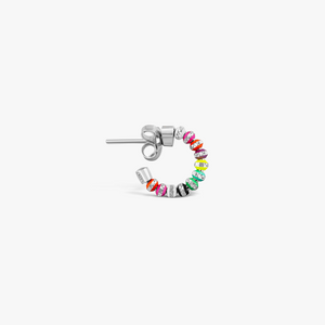 Prism Earrings with Galvanic Plated Silver Beads in Multicolour