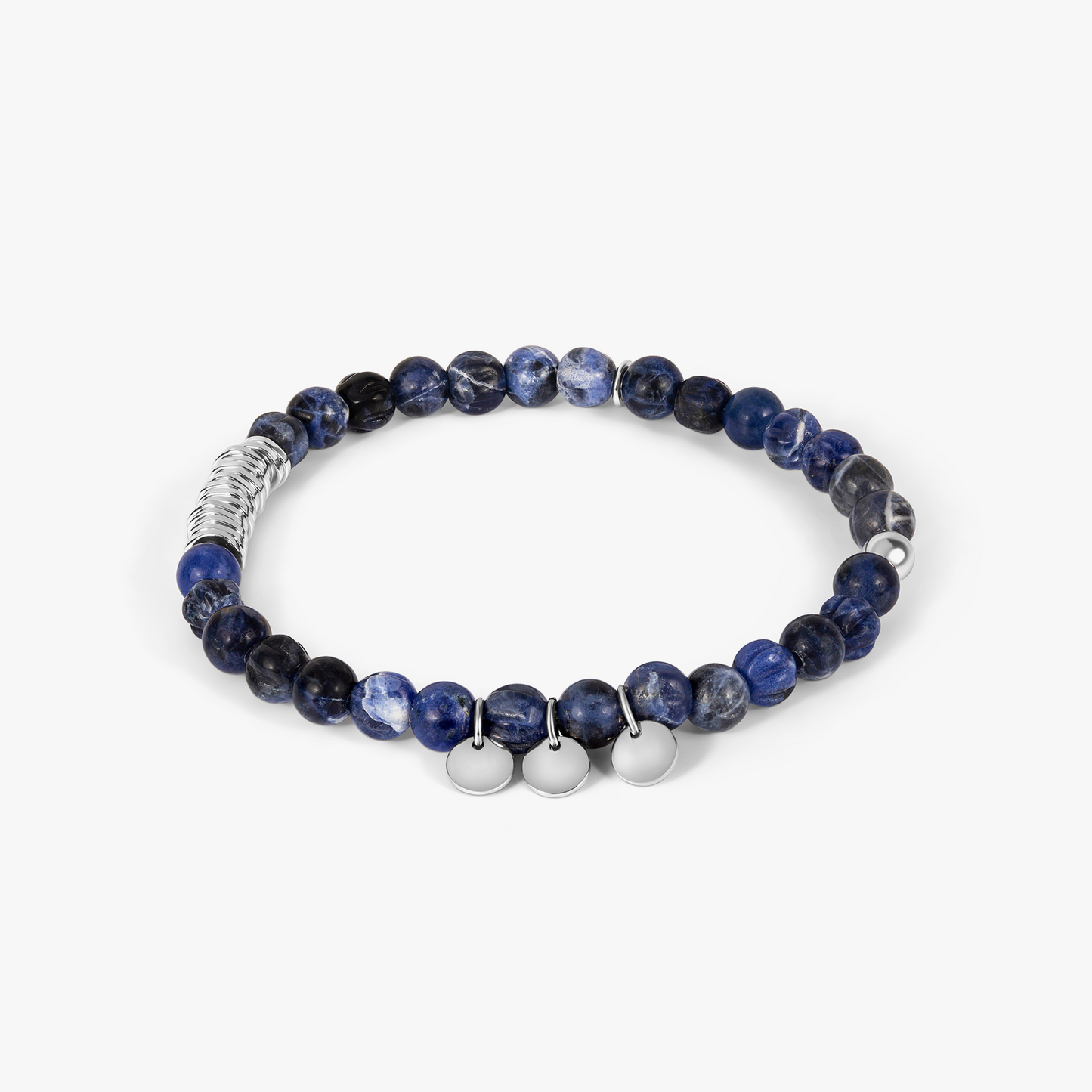 Classic Discs Beaded Bracelet With Blue Sodalite