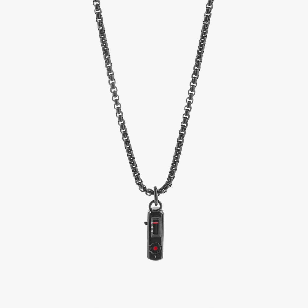 Black IP steel Antibody necklace