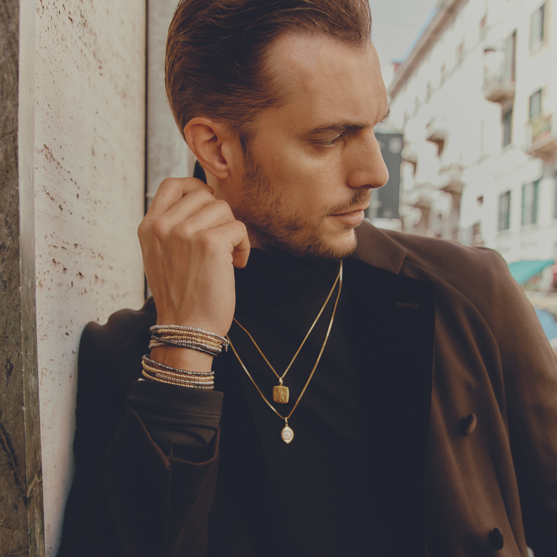 Paros Evil Eye Necklace In Yellow Gold & Sapphire