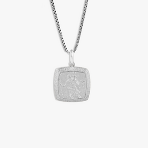 St. Christopher Necklace In Rhodium Plated Silver