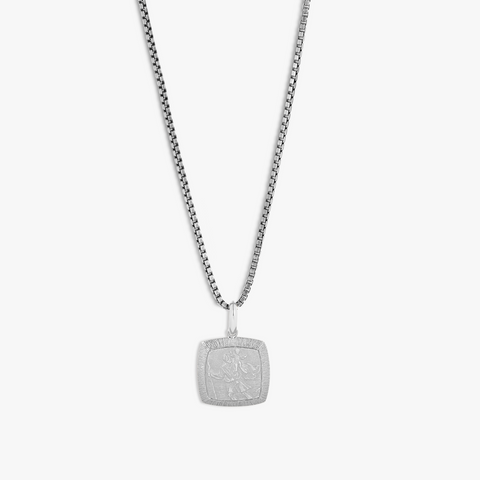 St. Christopher Necklace In Rhodium Plated Silver