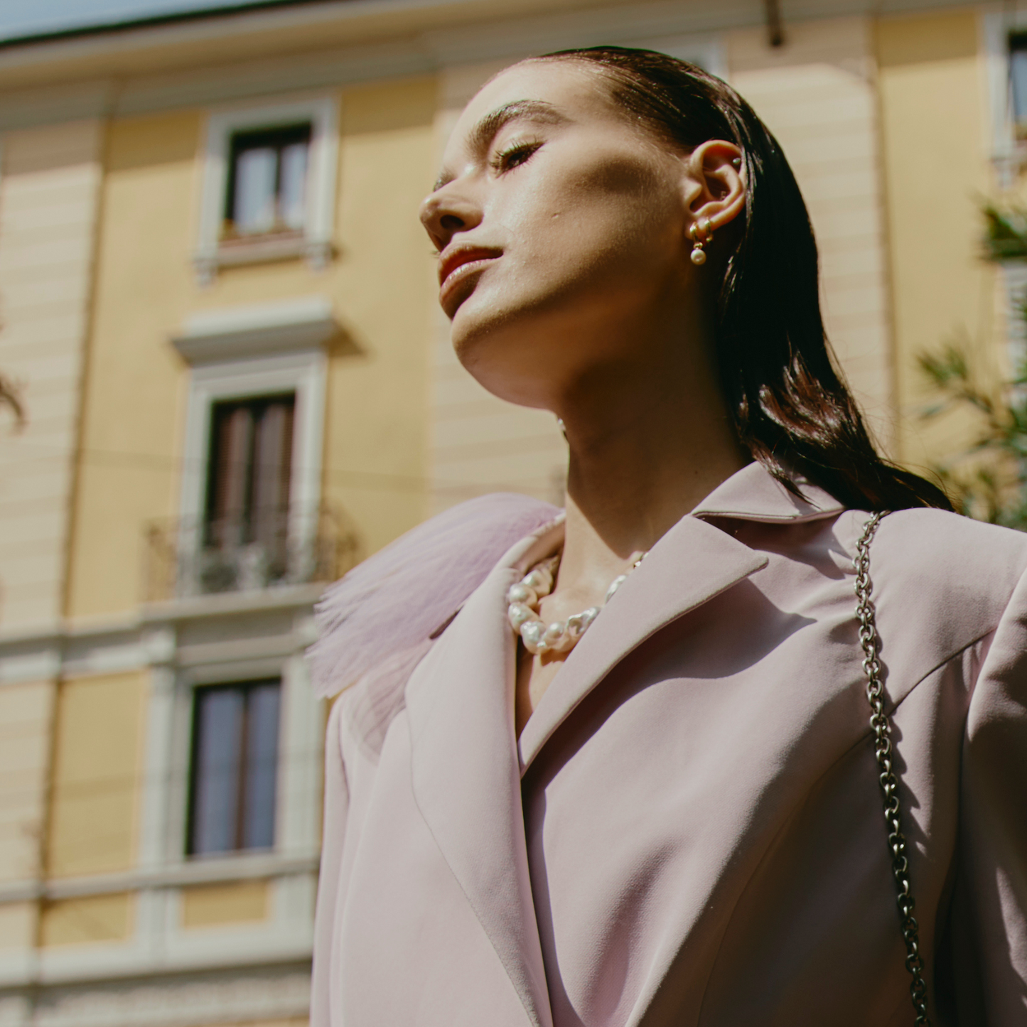 Medici Necklace with Yellow Gold Plating and White Pearl