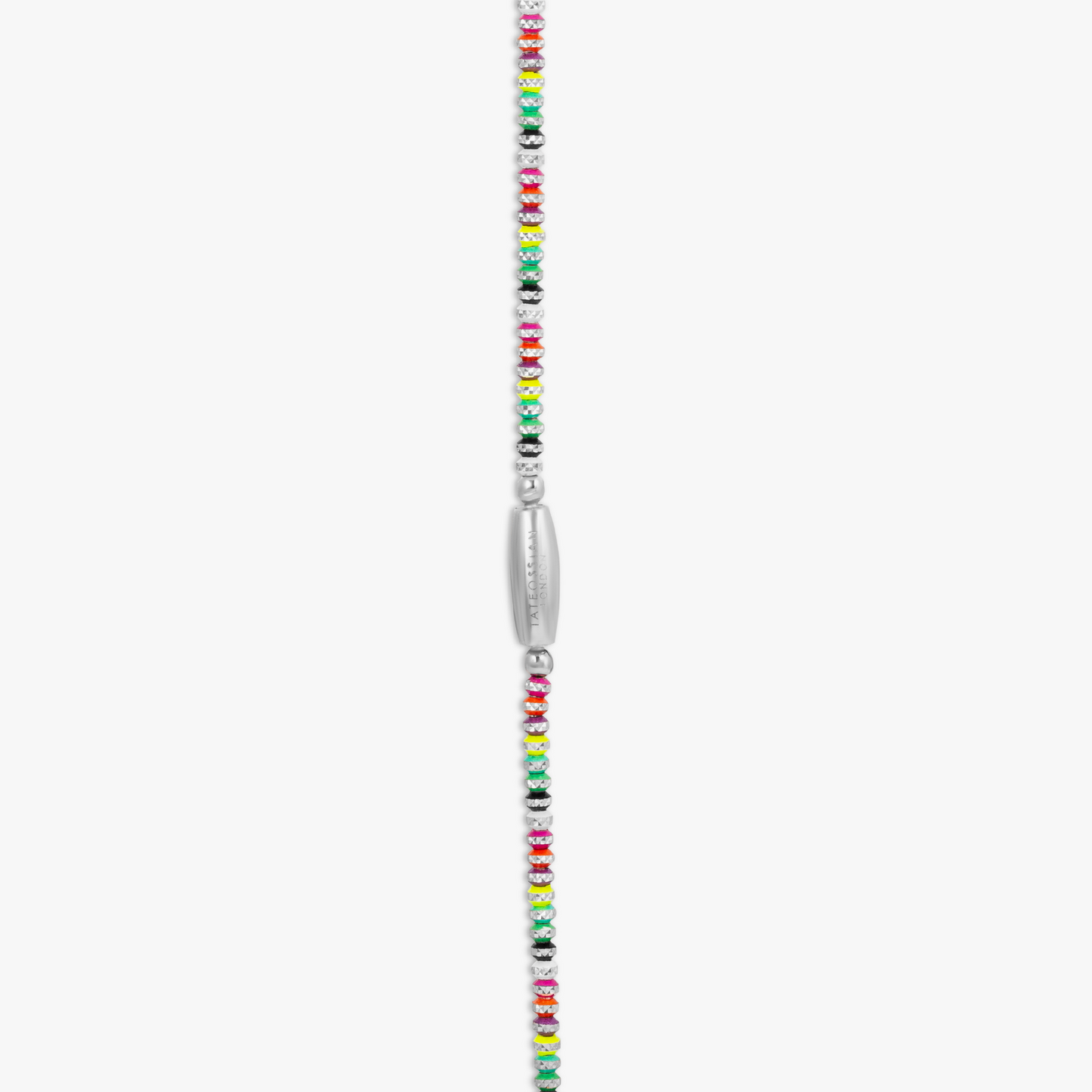 Prism Necklace with Galvanic Plated Silver Beads in Multicolour