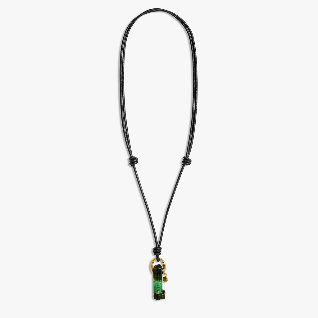 Green Tourmaline & 18ct Yellow Gold Rare Stones Necklace