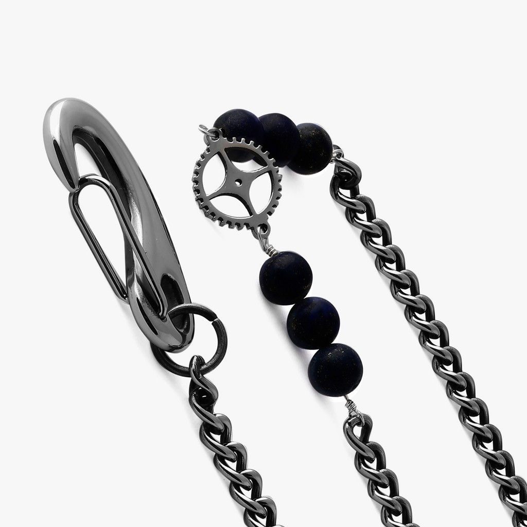 Gothic Rose Skull trouser chain in black