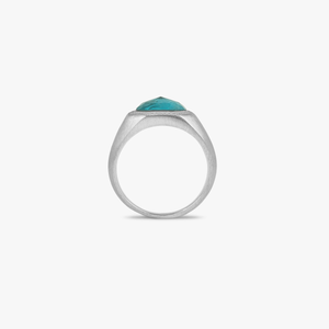 Apatite Signet ring in sterling silver