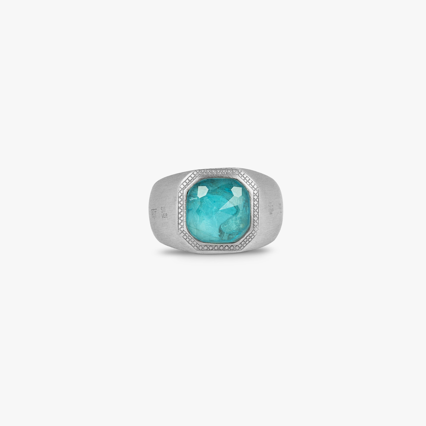 Apatite Signet ring in sterling silver