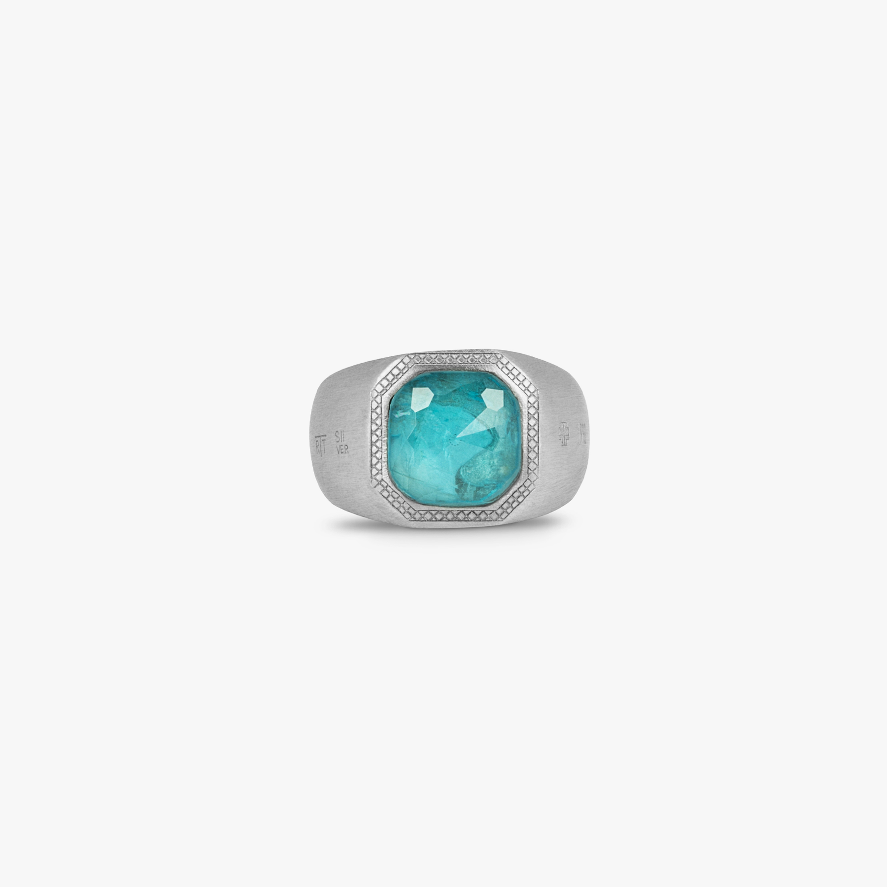 Apatite Signet ring in sterling silver