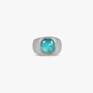 Apatite Signet ring in sterling silver