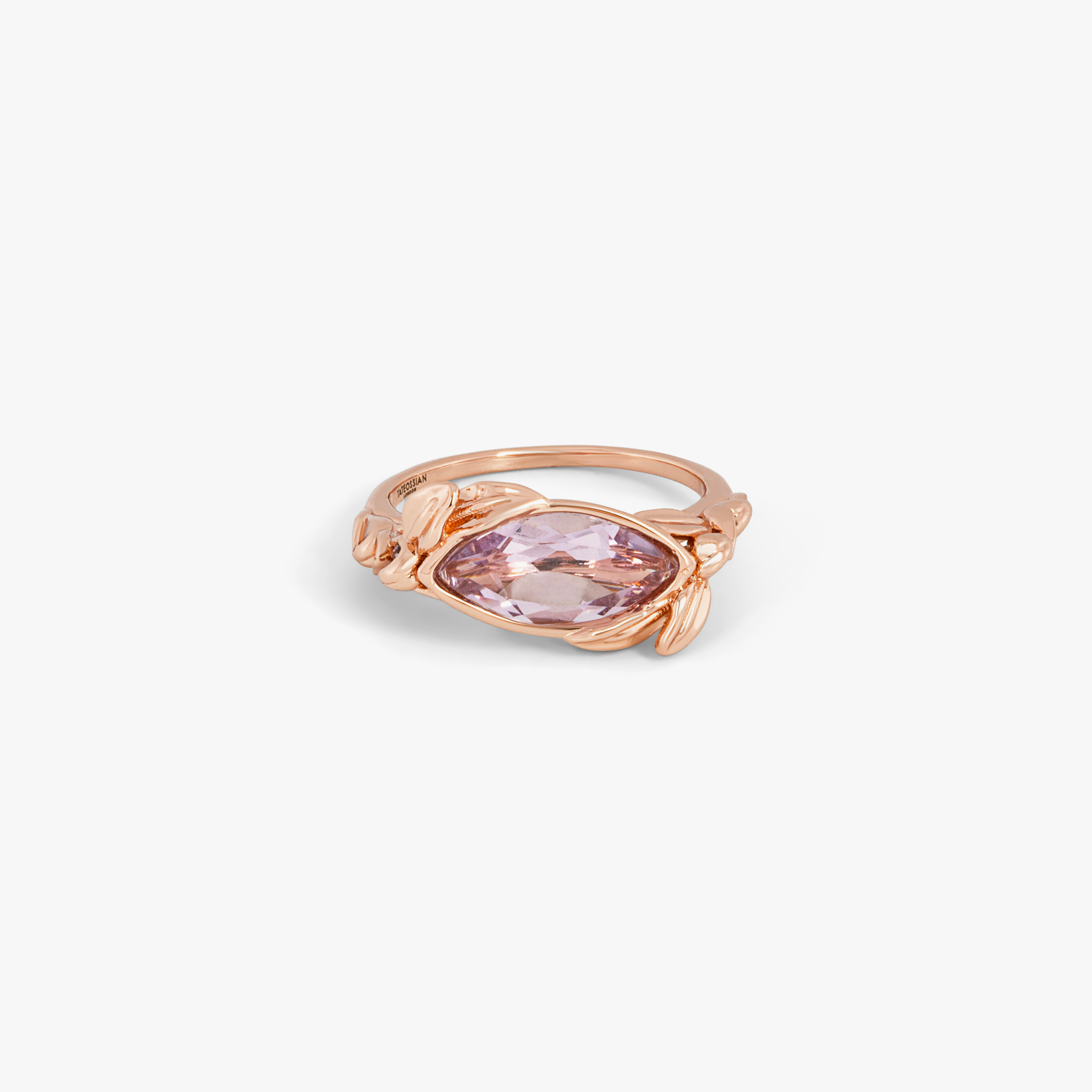 Wild Flower ring in Rose de France amethyst and 14k rose gold plated sterling silver