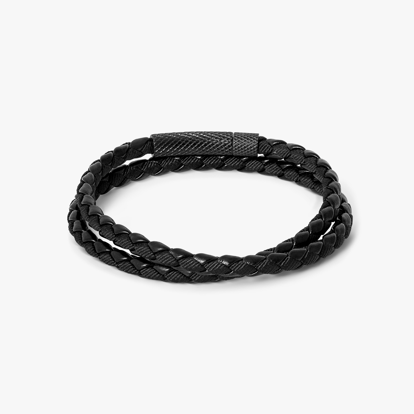 Chelsea Leather Bracelet In Black With Stainless Steel Clasp