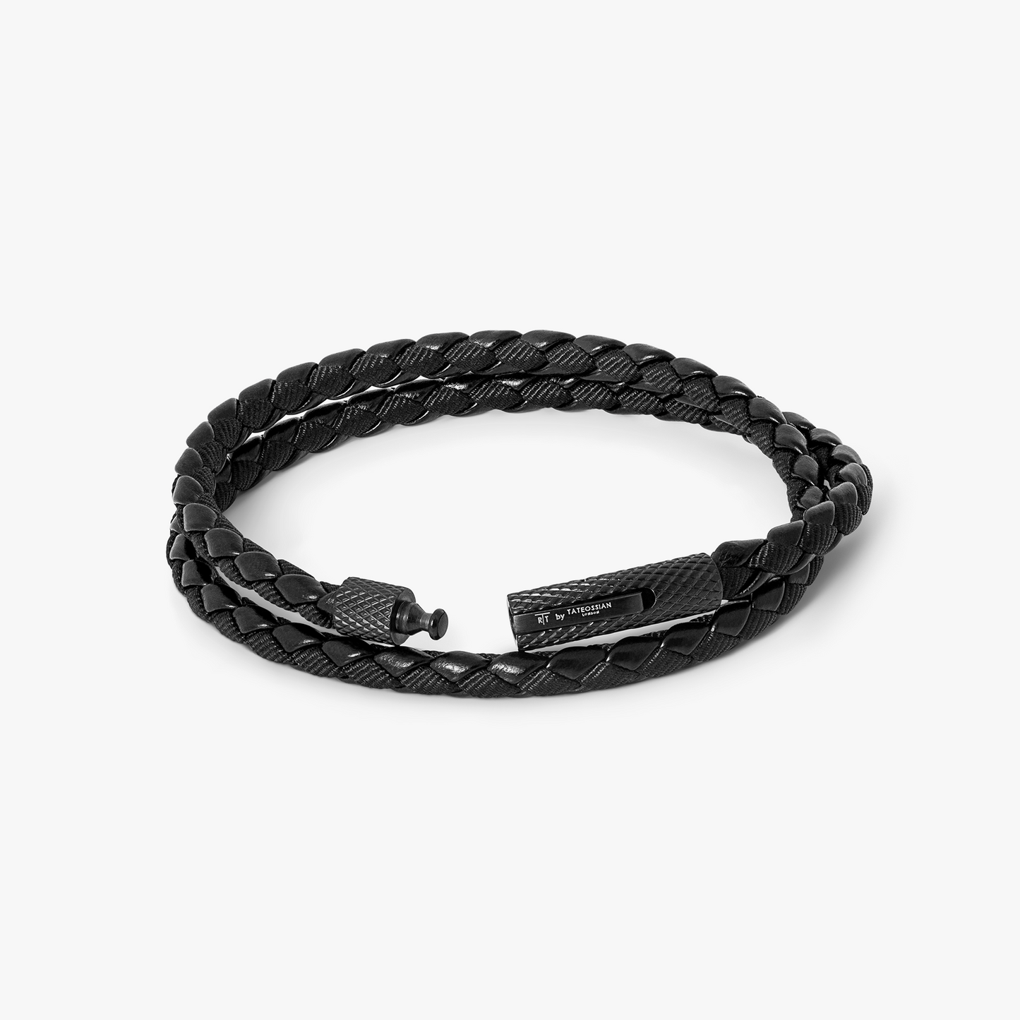 Chelsea Leather Bracelet In Black With Stainless Steel Clasp