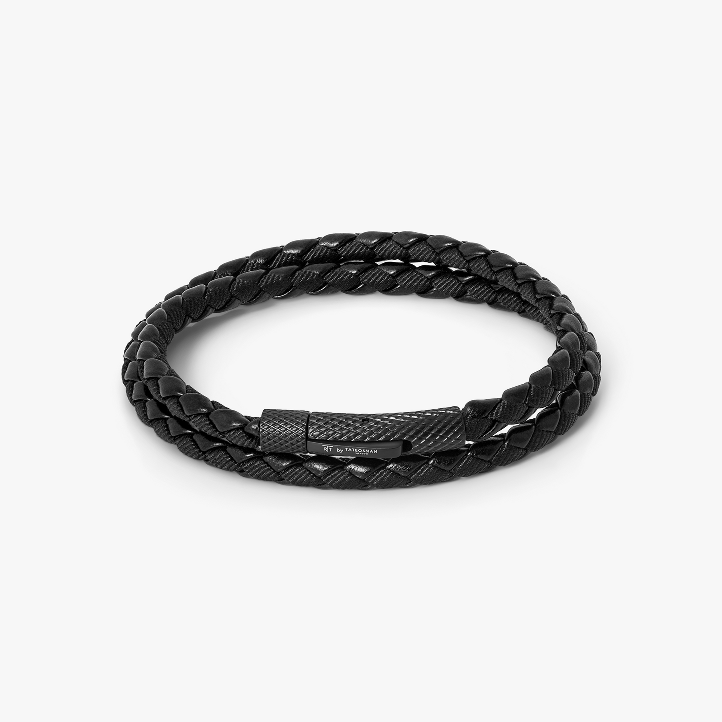 Chelsea Leather Bracelet In Black With Stainless Steel Clasp