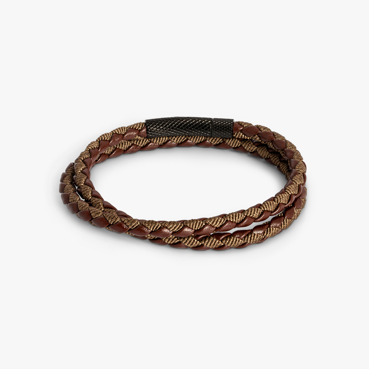 Chelsea Leather Bracelet In Brown With Stainless Steel Clasp