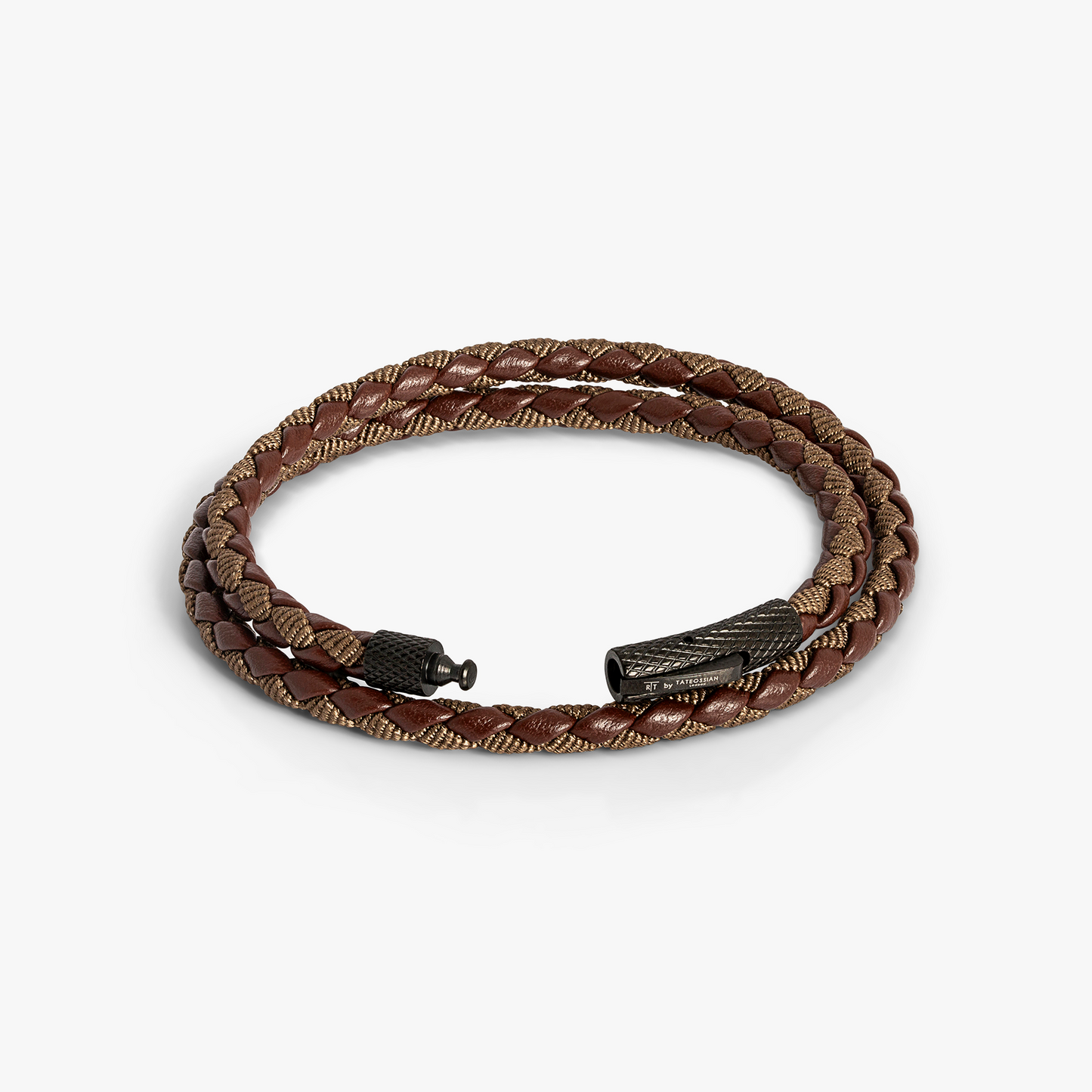Chelsea Leather Bracelet In Brown With Stainless Steel Clasp