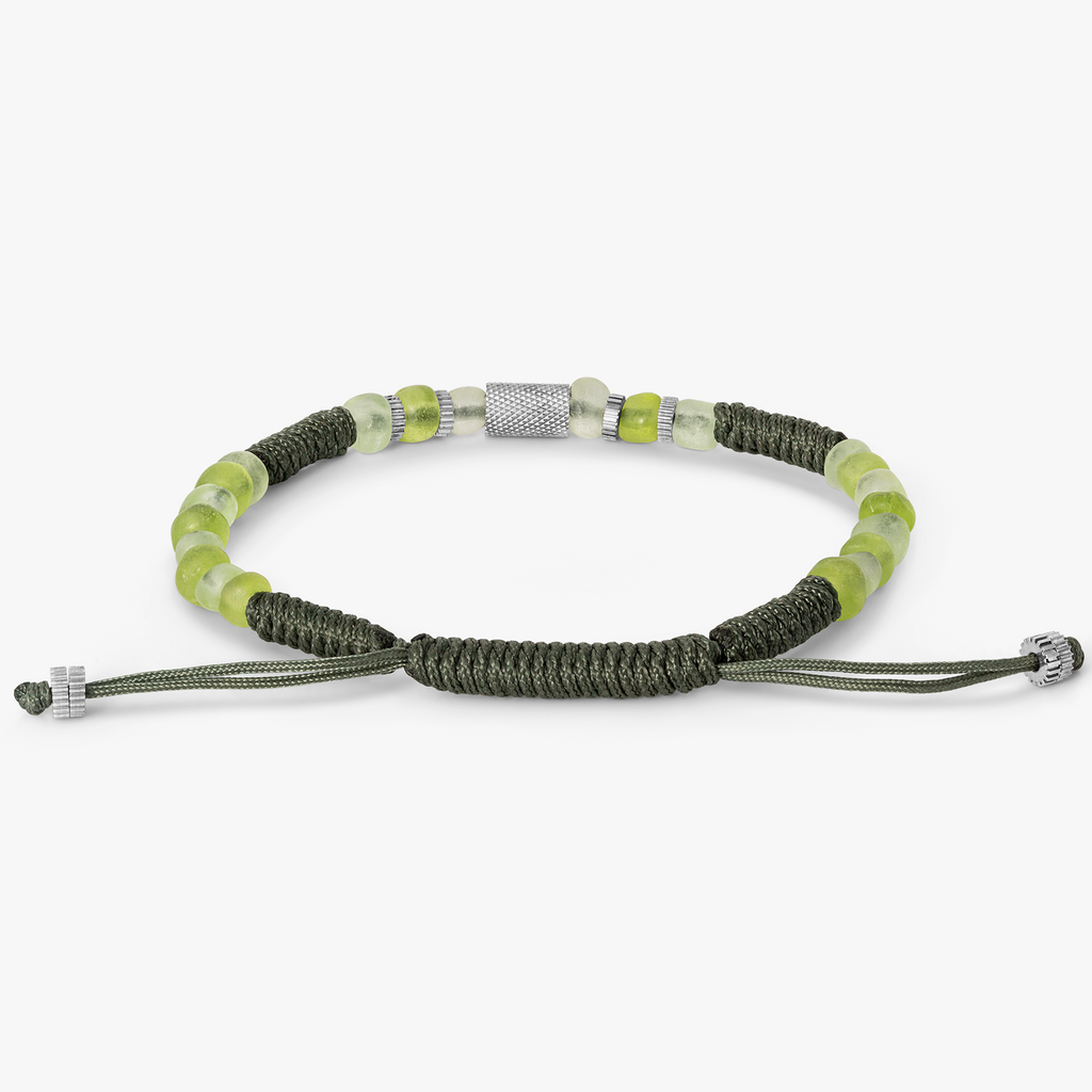 Java Eco Glass Bracelet in Khaki Green | Limited Edition