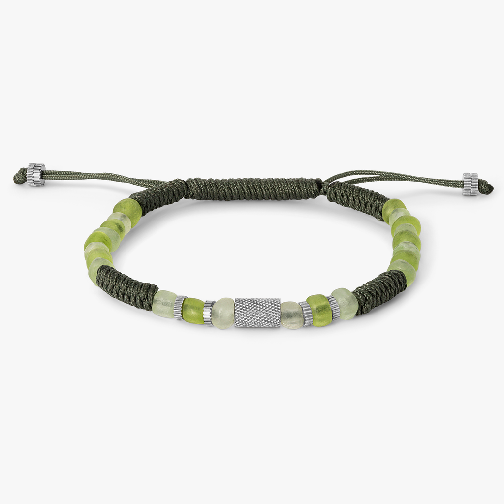 Java Eco Glass Bracelet in Khaki Green | Limited Edition