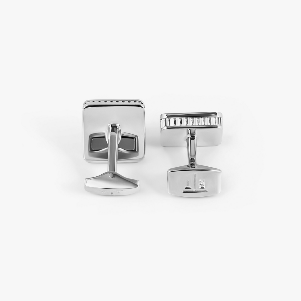 Giza Ice Cufflinks With Navy Enamel