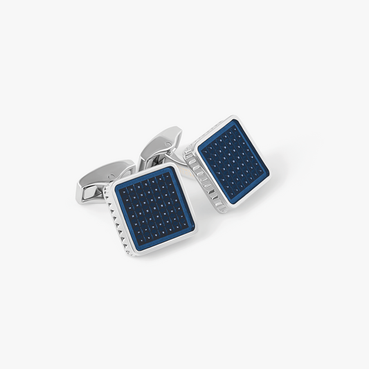Giza Ice Cufflinks With Navy Enamel