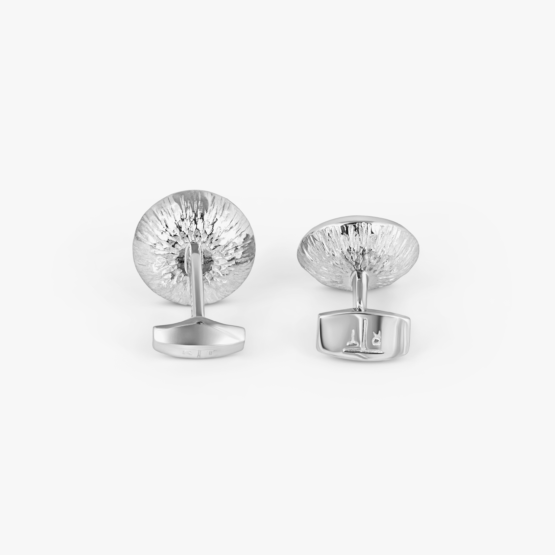 Swivelling Meteorites Cufflinks In Palladium Plated Base Metal With Brown Stony-Iron Meteorite (Limited Edition)
