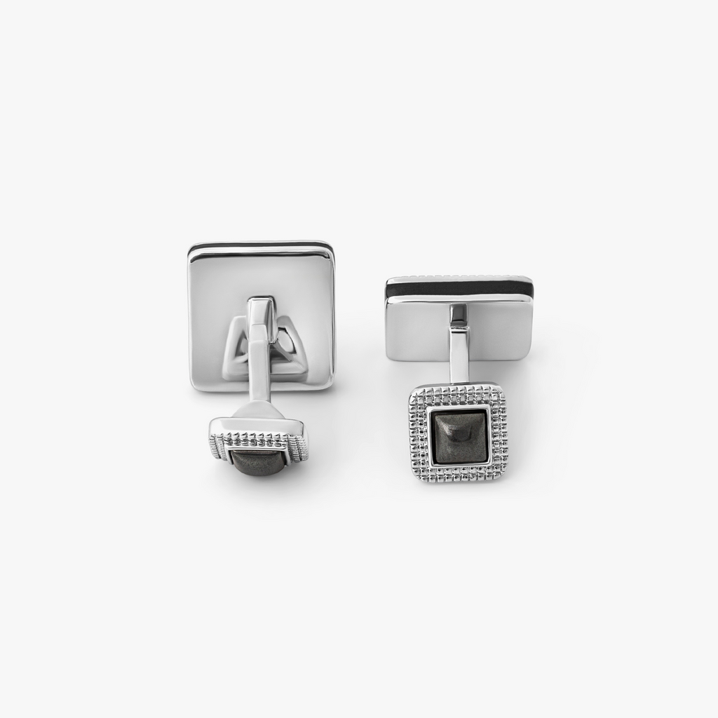 Duo Cabachon Cufflinks With Hematite