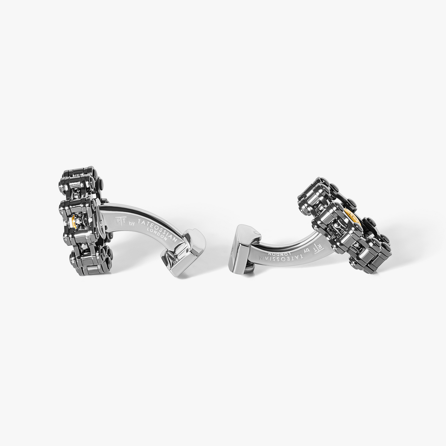 Bici Gear Cufflink with Gunmetal and Yellow Gold