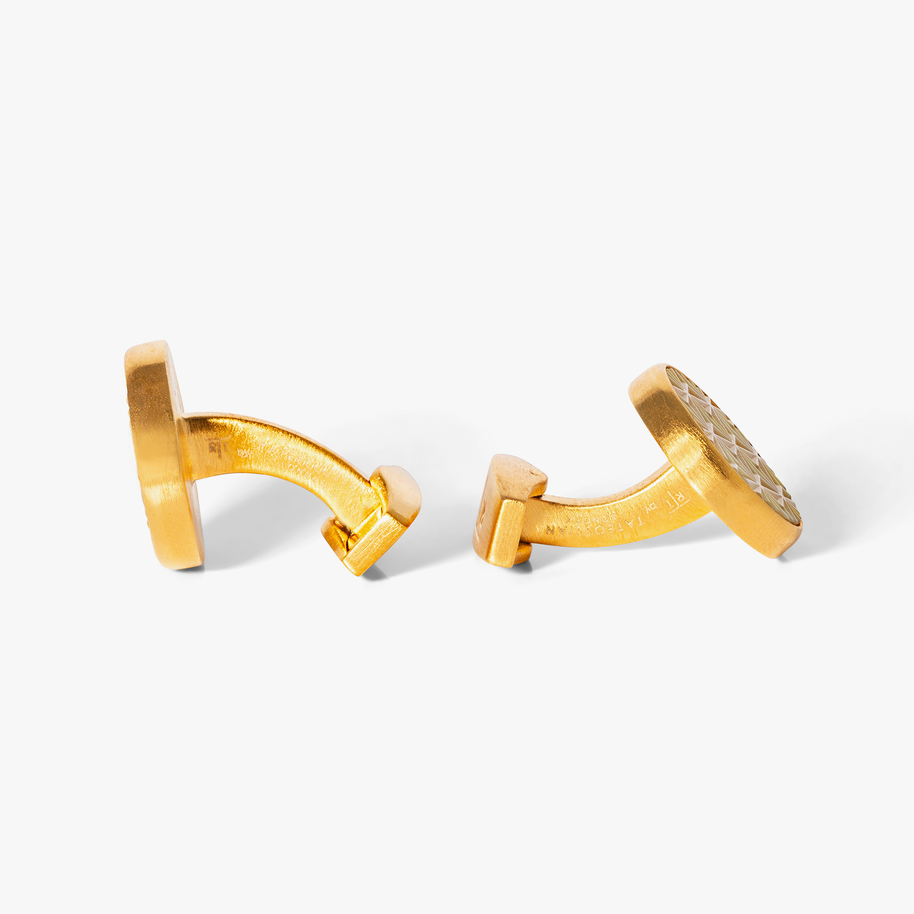 Asanoha Semi -Precious Cufflink in Yellow MOP & Palladium Plated