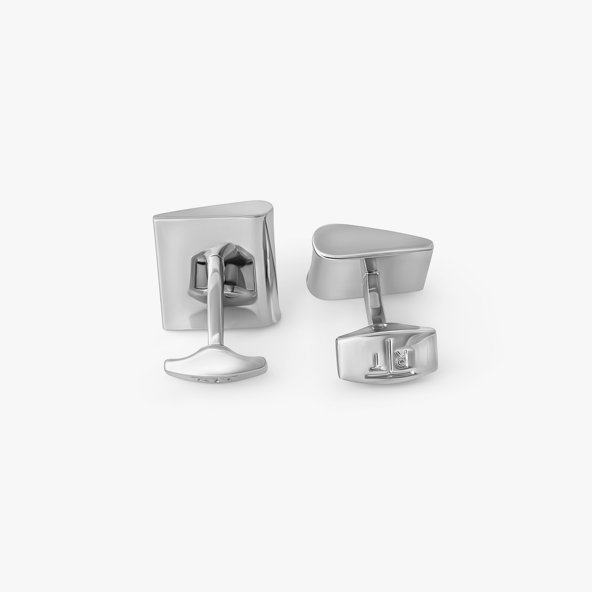 Ribbed Wedge Semi-Precious Stone Cufflinks with Black Onyx