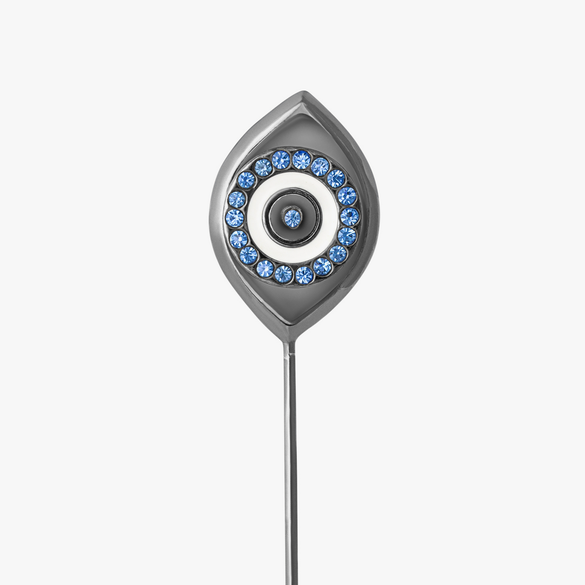 Paros Evil Eye Pin with Blue Swarovski Crystal