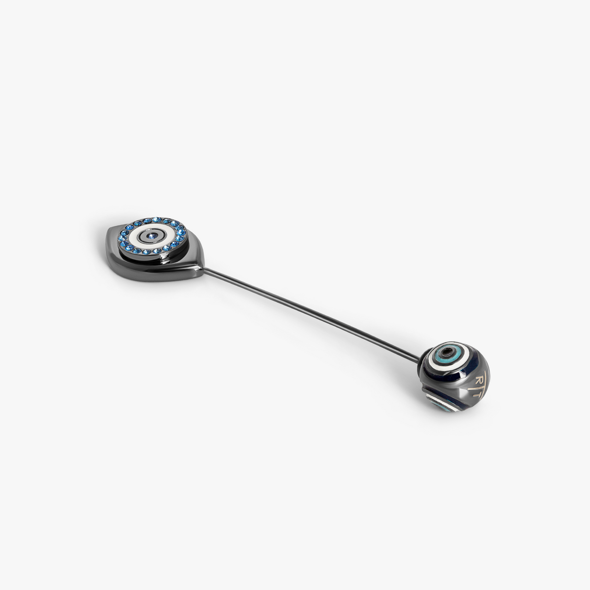 Paros Evil Eye Pin with Blue Swarovski Crystal