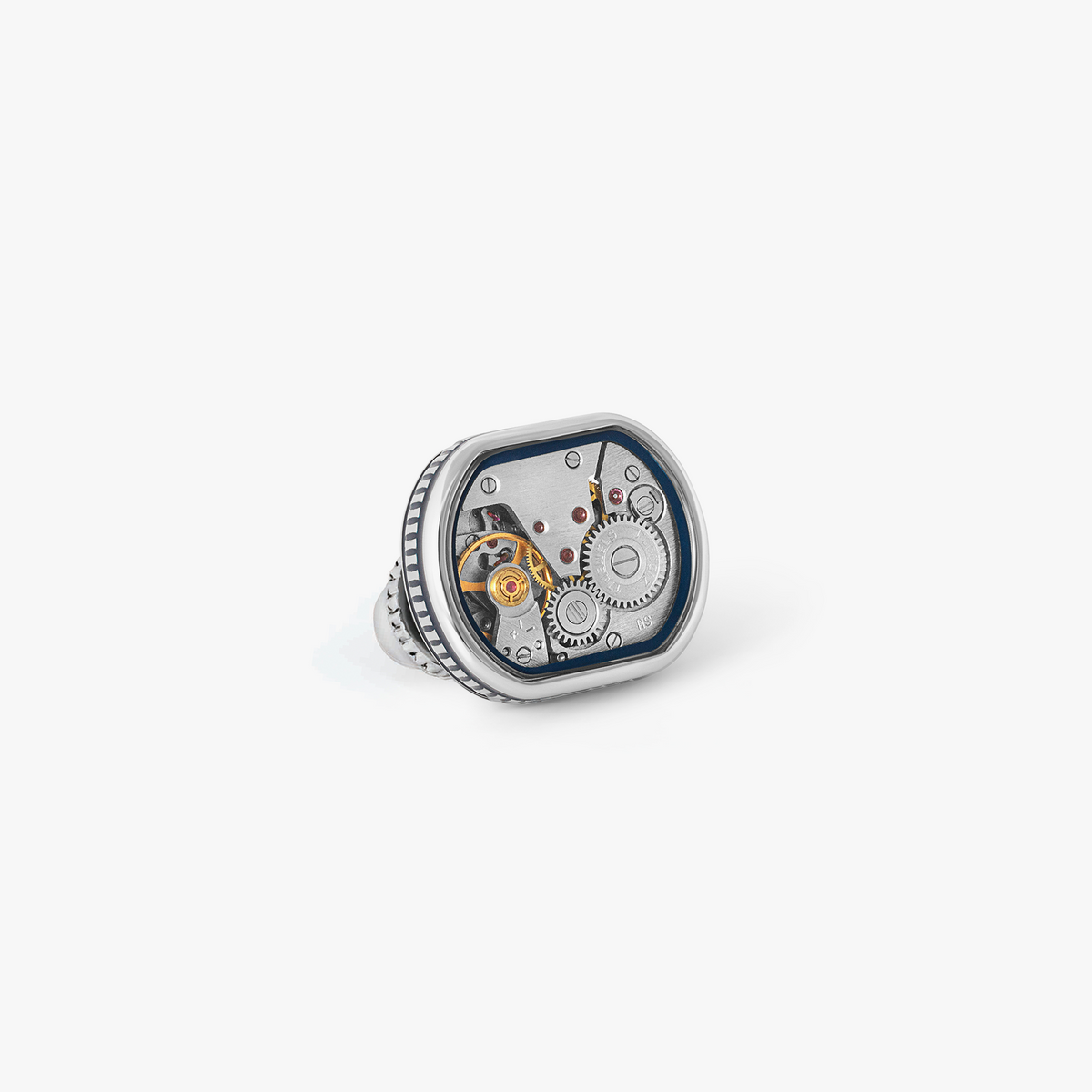 Filleted Skeleton Lapel Pin with Watch Movement