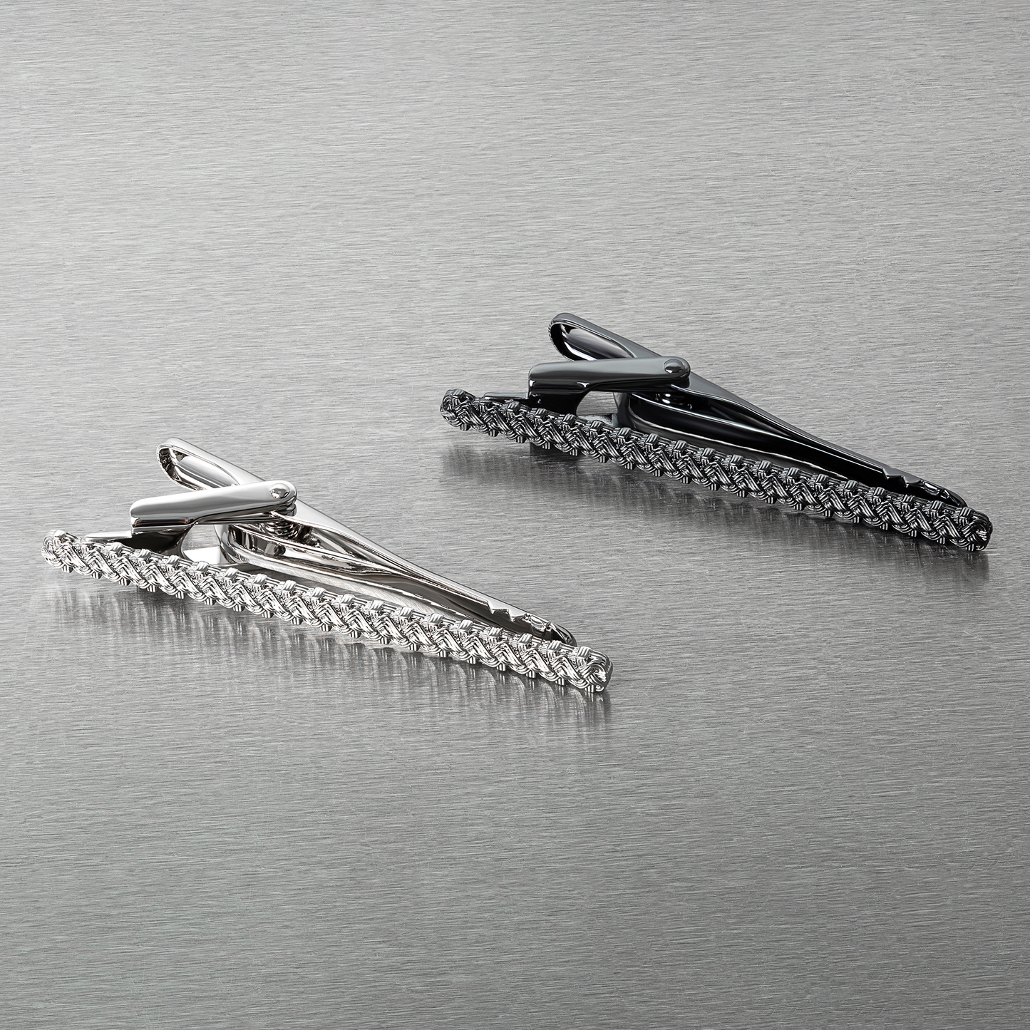 Quad Knot Tie Clip With Gunmetal Plating