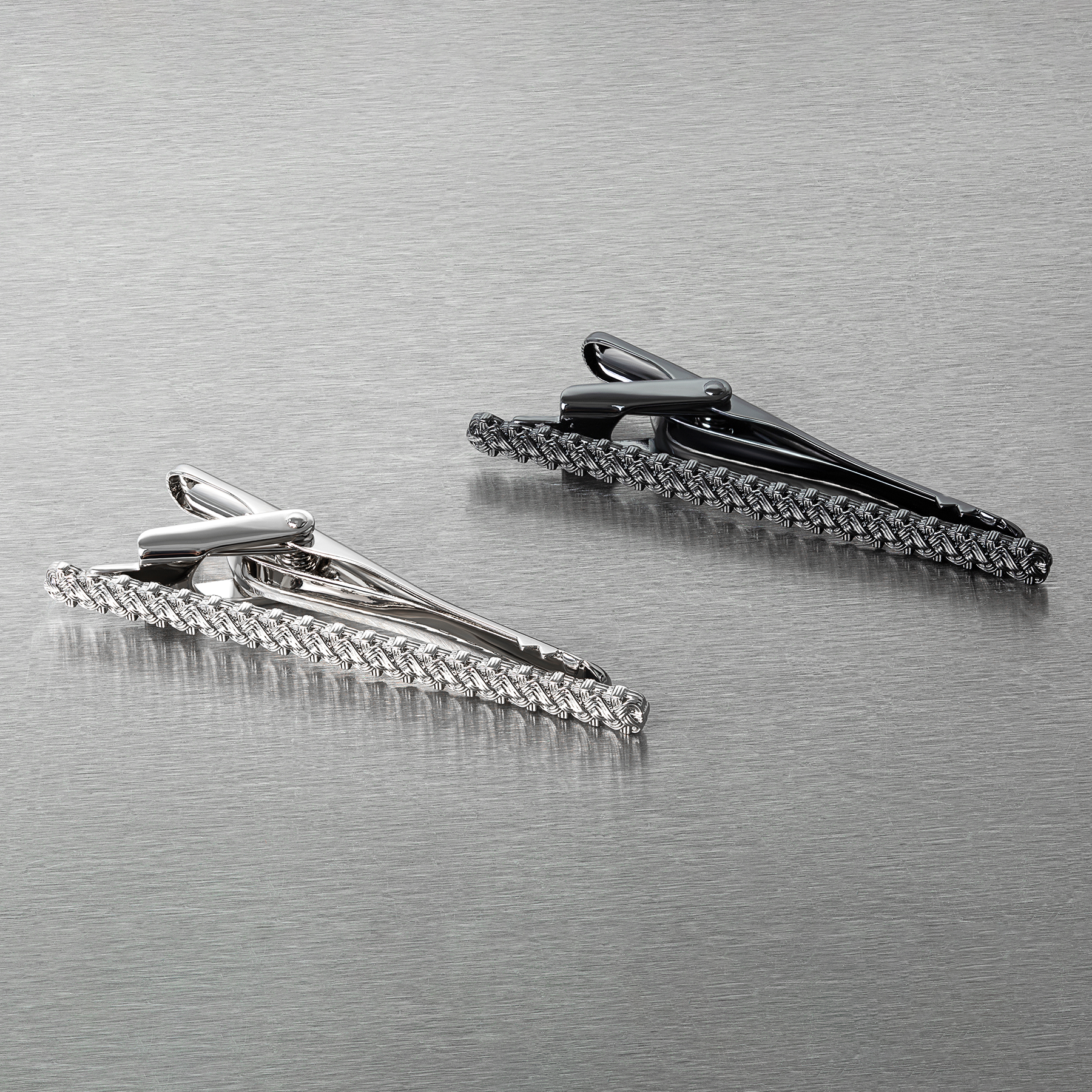 Quad Knot Tie Clip With Gunmetal Plating