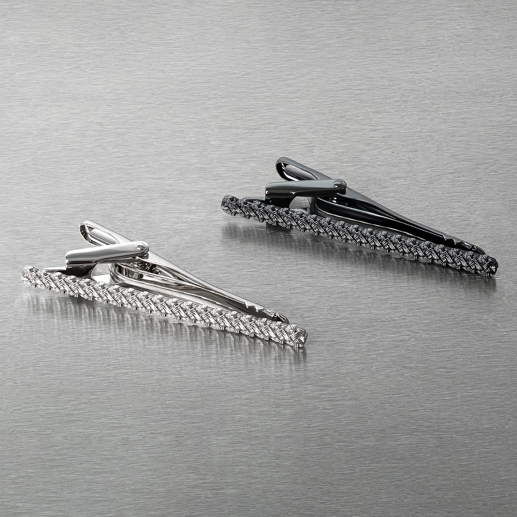 Quad Knot Tie Clip With Palladium Plating