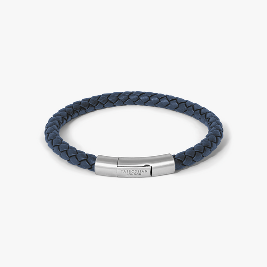 Charles Click Pelle Bracelet In Navy