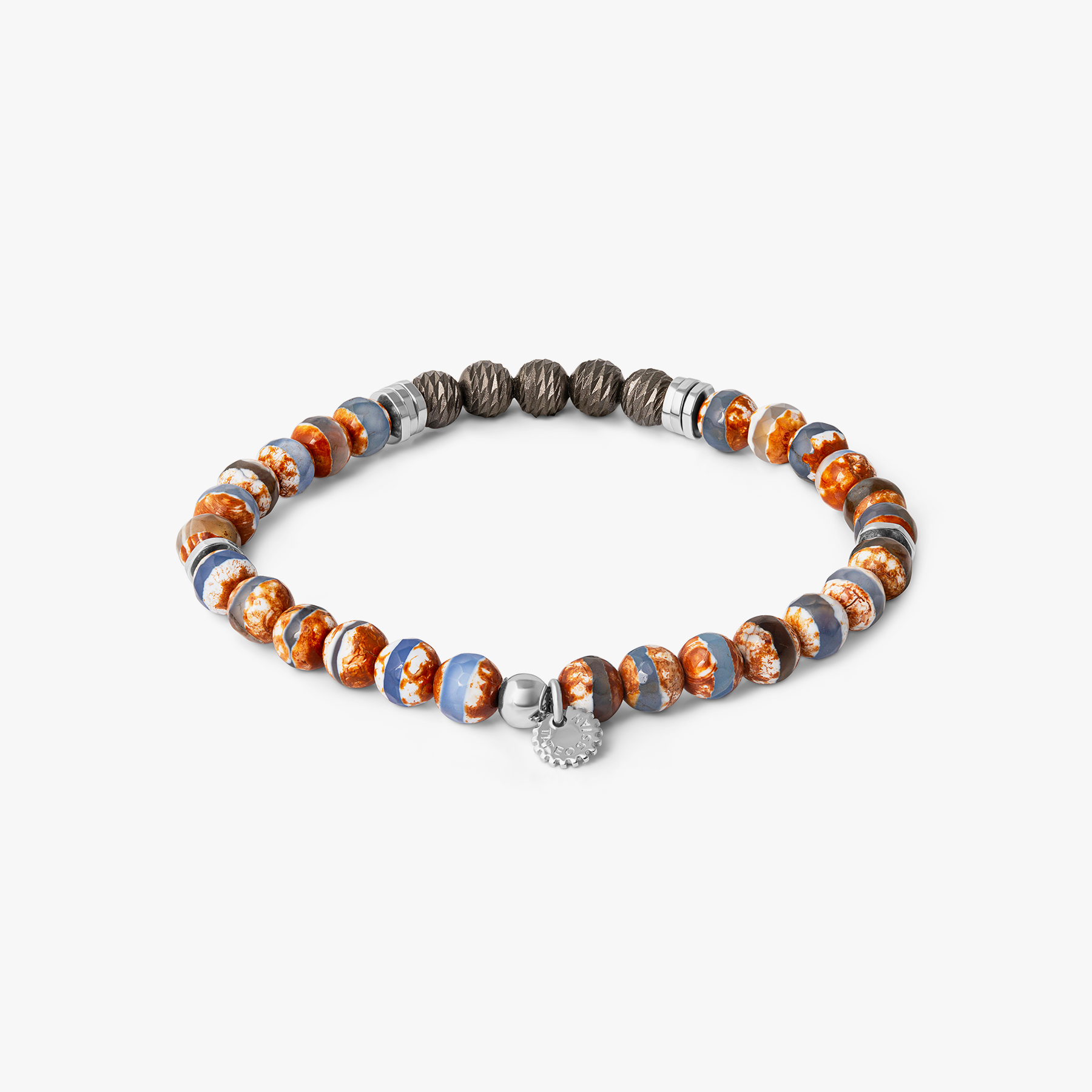 Stonehenge Graffiato Bracelet With Blue And Beige Agate