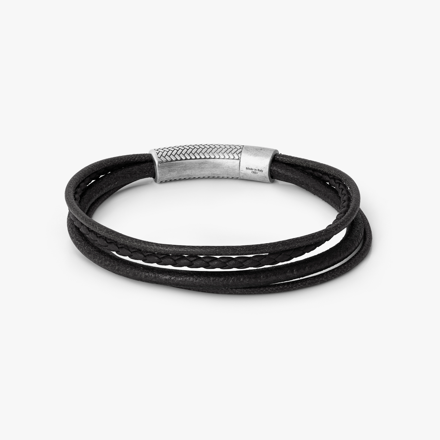 Herringbone Click Multi Strand Bracelet In Black
