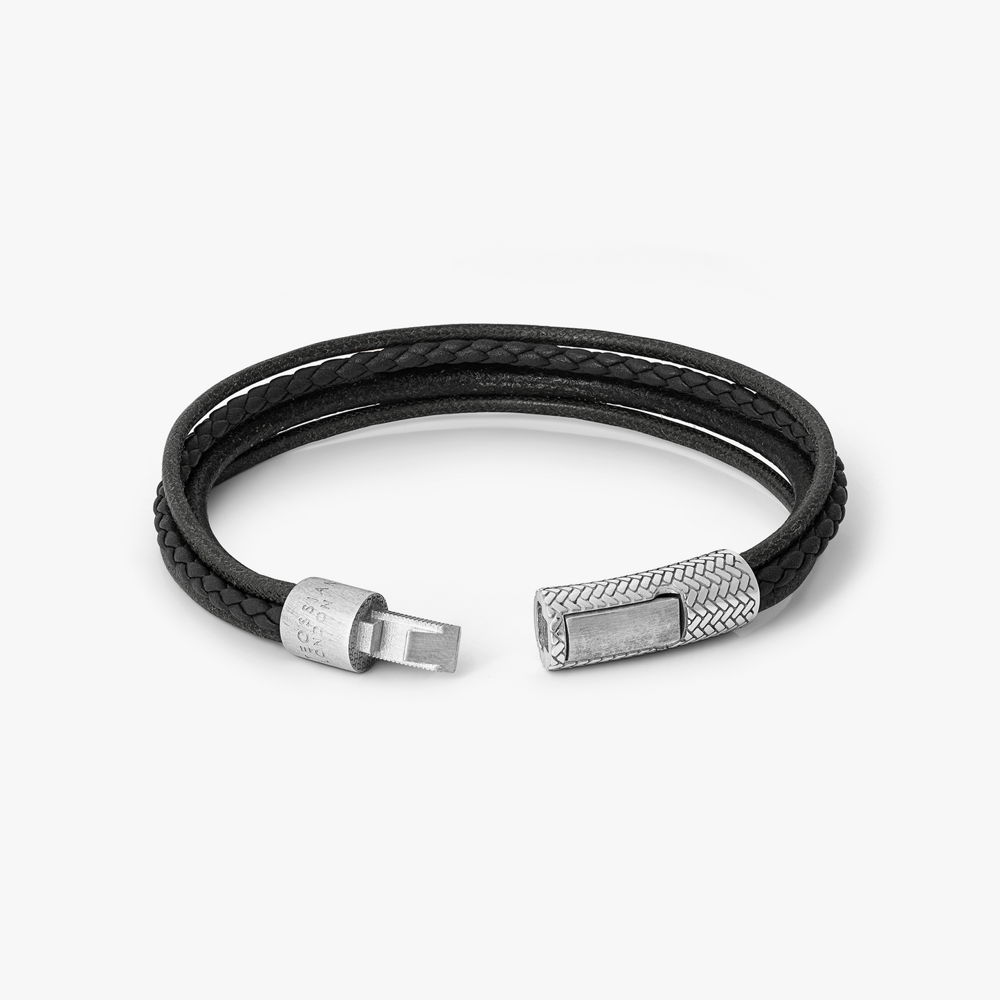 Herringbone Click Multi Strand Bracelet In Black