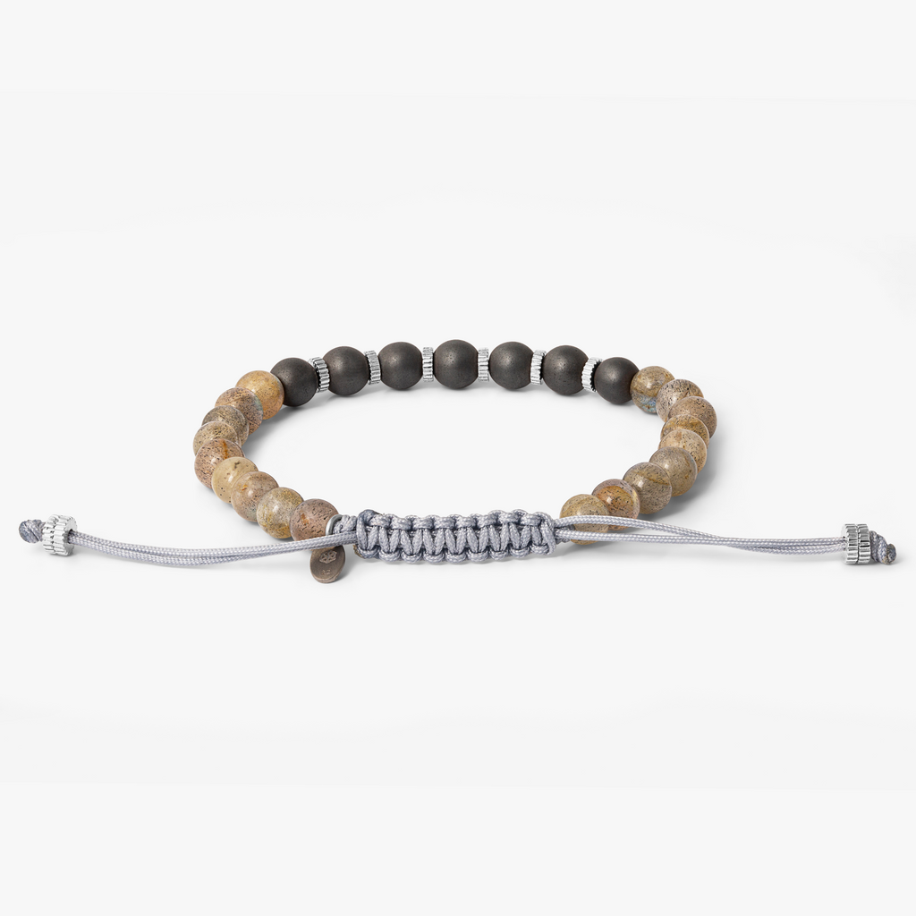 Macrame Titanium Bracelet With labradorite