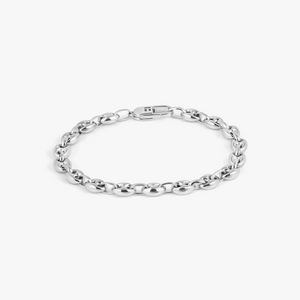 Marine Link Chain Bracelet In Rhodium Plated Sterling Silver