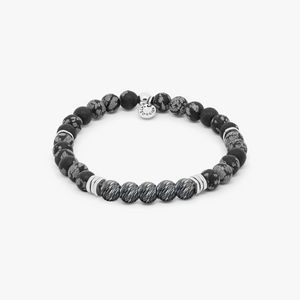 Stonehenge Graffiato Bracelet With Snowflake Obsidian