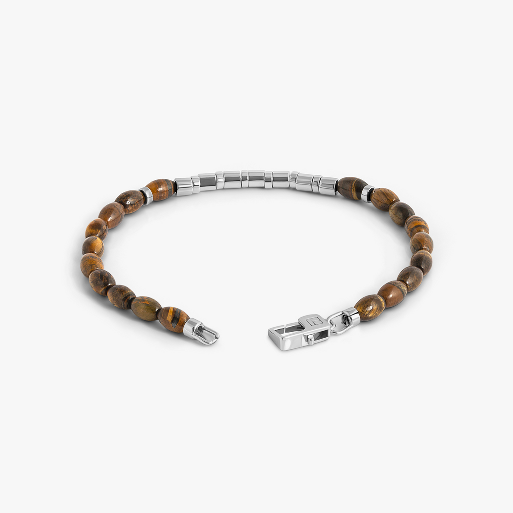 Coffee Bamboo Bracelet in Tiger Eye