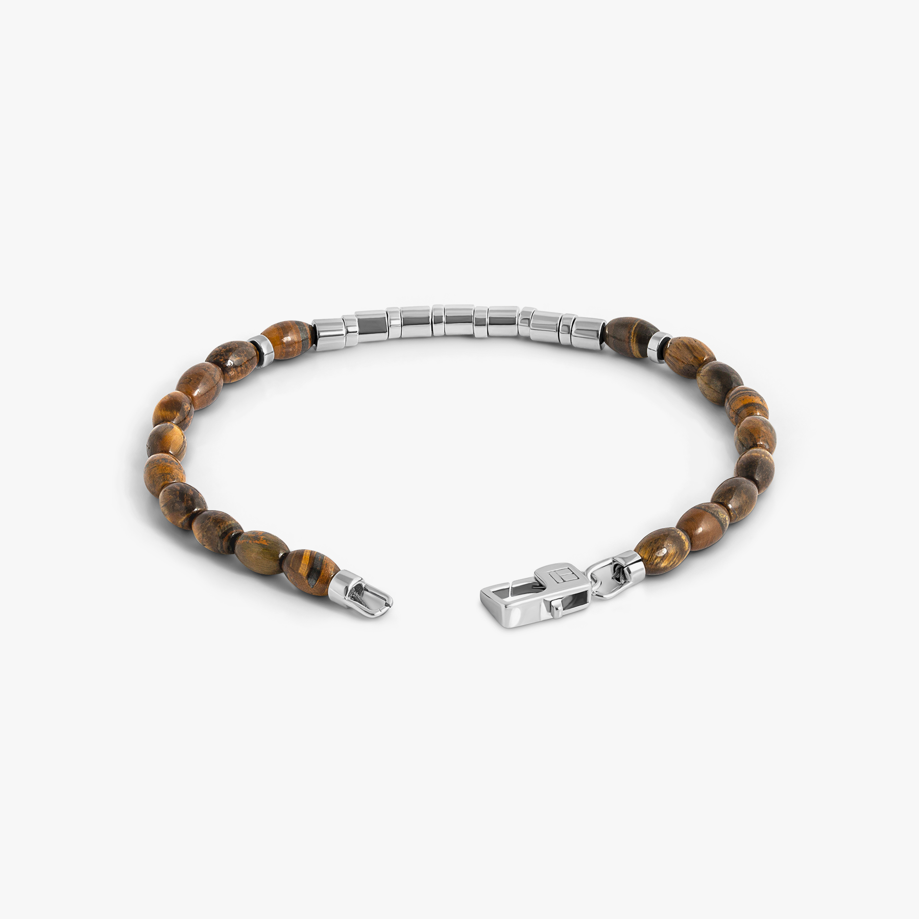 Coffee Bamboo Bracelet in Tiger Eye