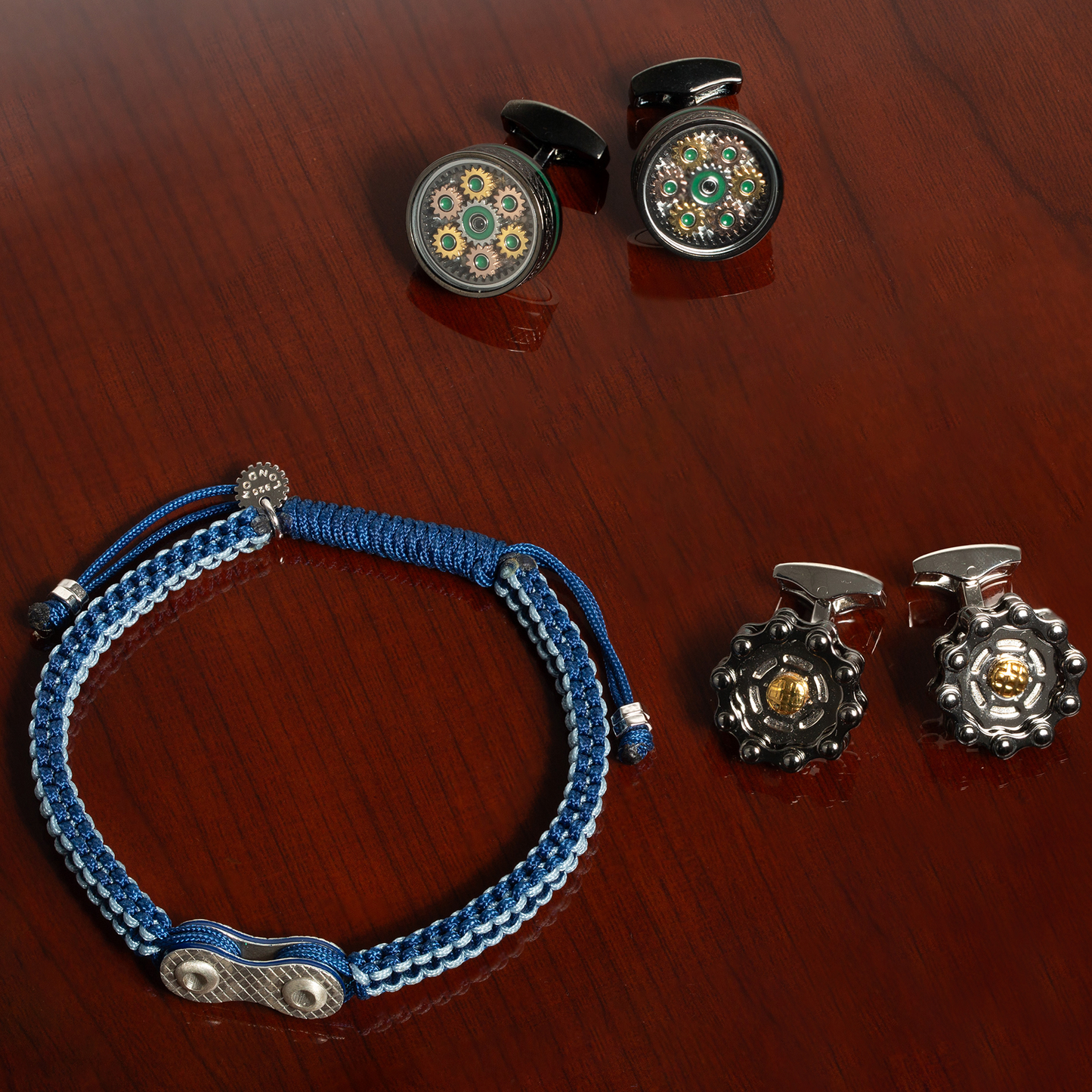 Bici Chain Macrame Bracelet in Blue