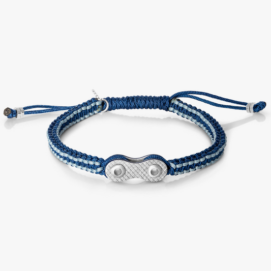 Bici Chain Macrame Bracelet in Blue