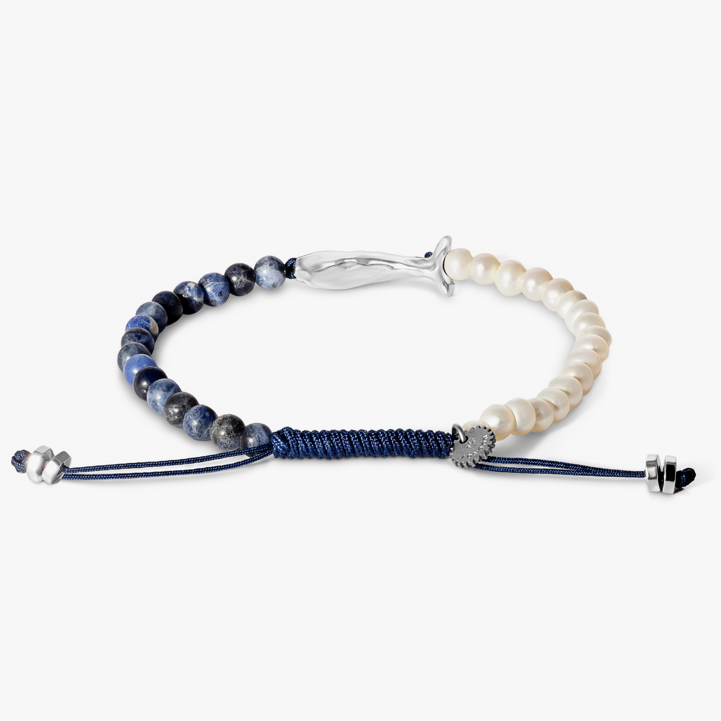 Feng Shui Fish Macrame Bracelet with Fresh Water Pearl & Sodalite